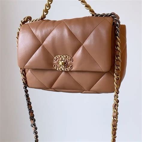 chanel 19 camel color|chanel 19 flap bag.